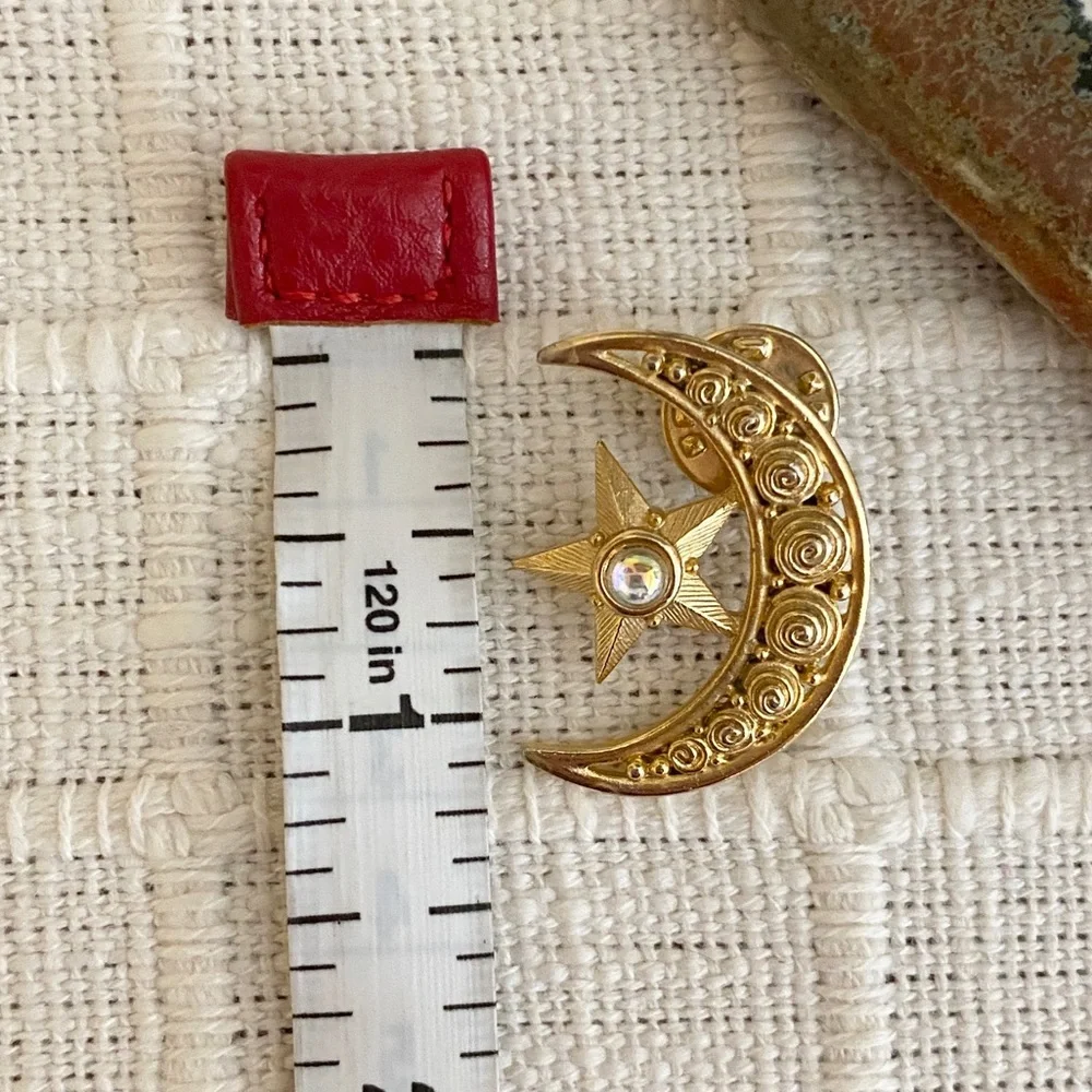 Moon & Star Brooch Celestial Brooch Pin